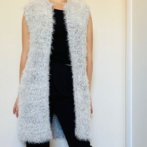 H&M fuzzy Sweater Trench Vest